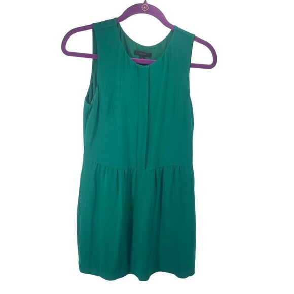 J. Crew Womens Mini Dress Lined Sleeveless Round Neck Button Zip Green Size 2 - Picture 11 of 12